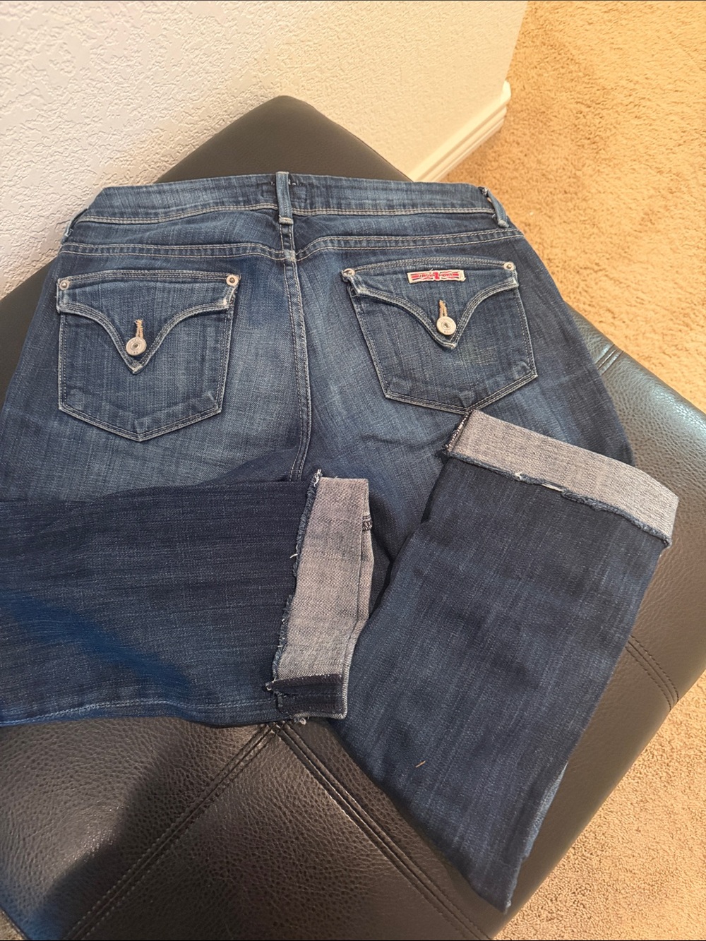 Hudson Jeans Dark Blue Cropped Ankle Jeans